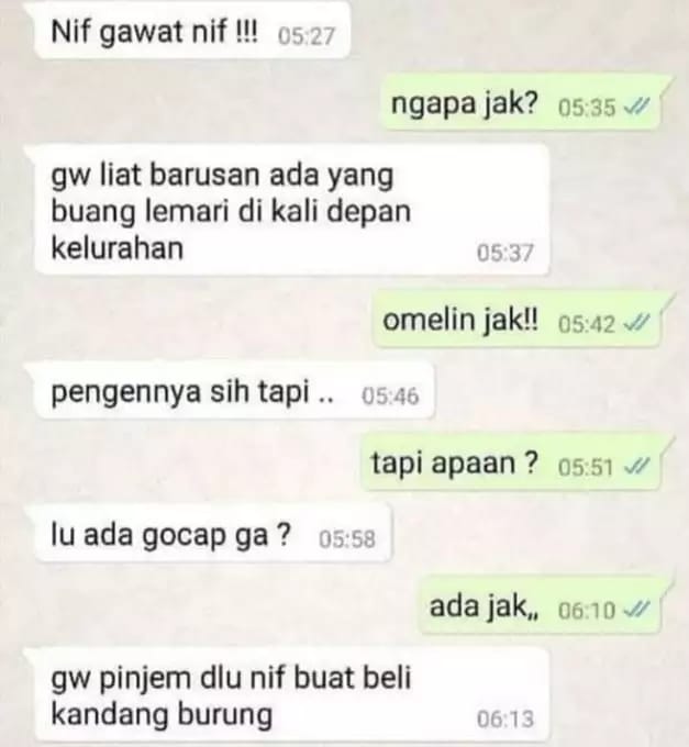 chat minjam duit kocak berbagai sumber