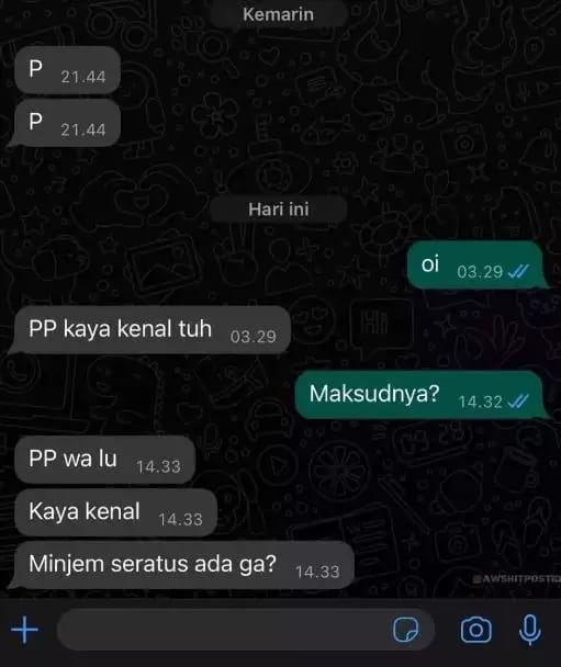 chat minjam duit kocak berbagai sumber