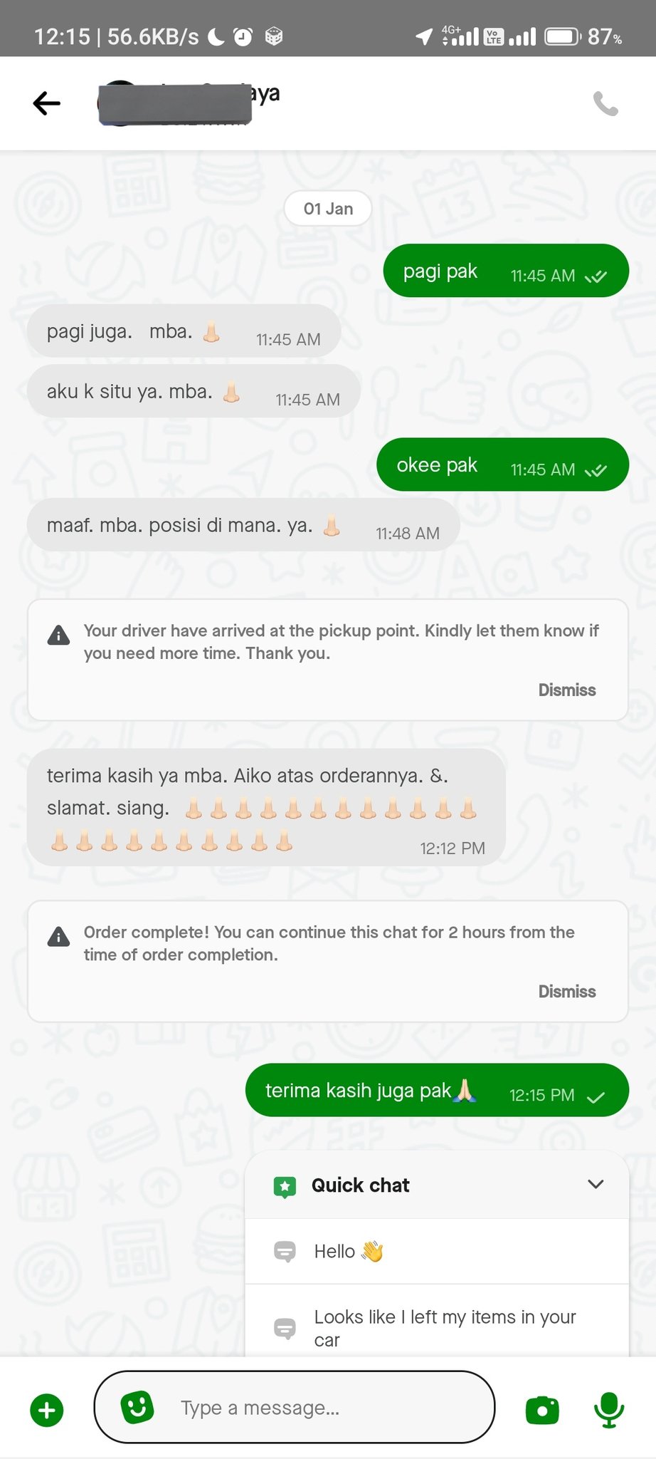chat lucu reaksi driver ojek online ini bikin ngenes © 2024 brilio.net