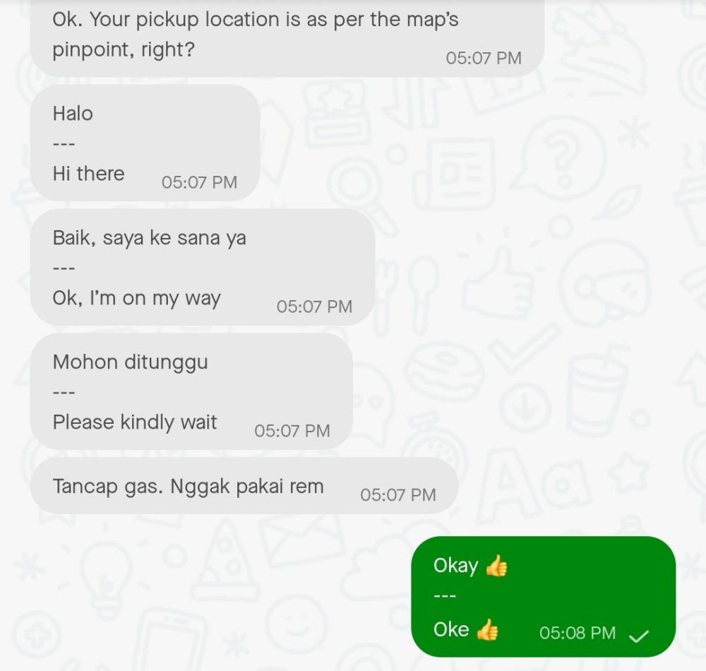 chat lucu reaksi driver ojek online ini bikin ngenes © 2024 brilio.net