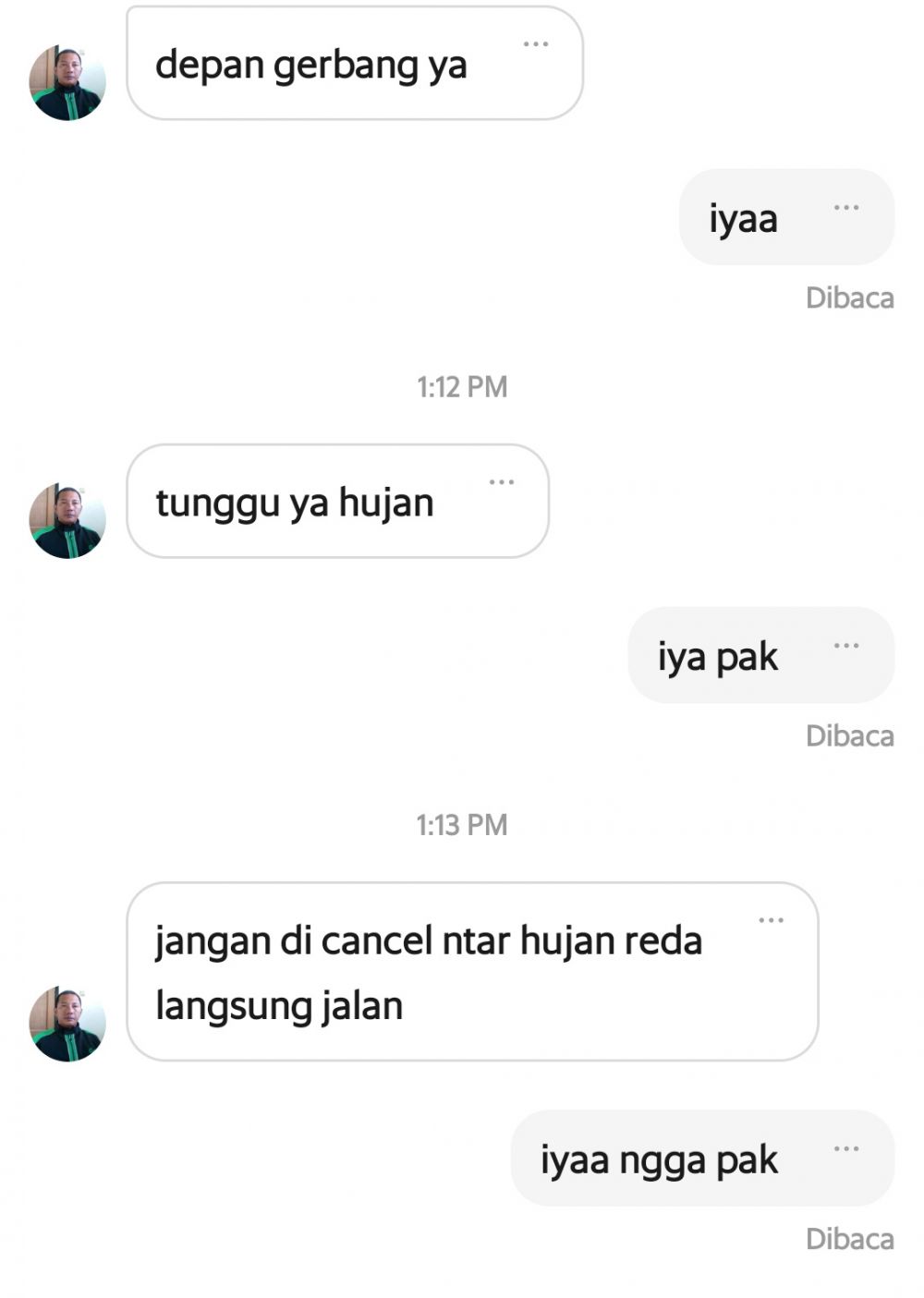 chat lucu reaksi driver ojek online ini bikin ngenes © 2024 brilio.net