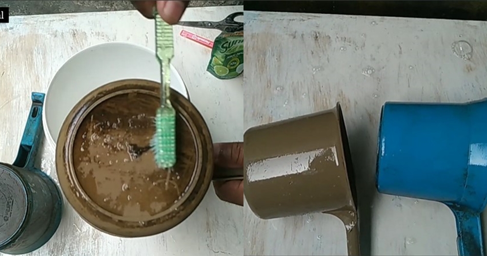 Tanpa disikat sitrun, trik bapak-bapak bersihkan gayung berlumut ini cukup tambah 1 bahan dapur