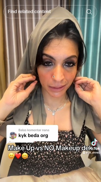 seleb TikTok kak Jill hapus makeup © TikTok seleb TikTok kak Jill hapus makeup © TikTok