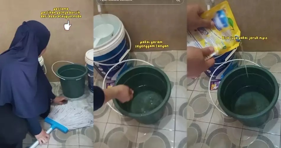 10 Trik mengepel lantai pakai tambahan bahan dapur ini antiribet, hasilnya kesat dan wangi