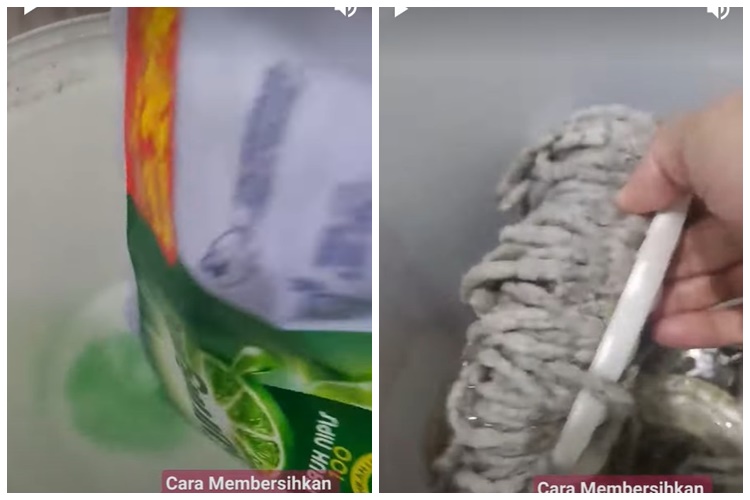 Tak perlu direndam semalaman, ini trik cuci kain pel dekil pakai campuran 3 bahan dapur