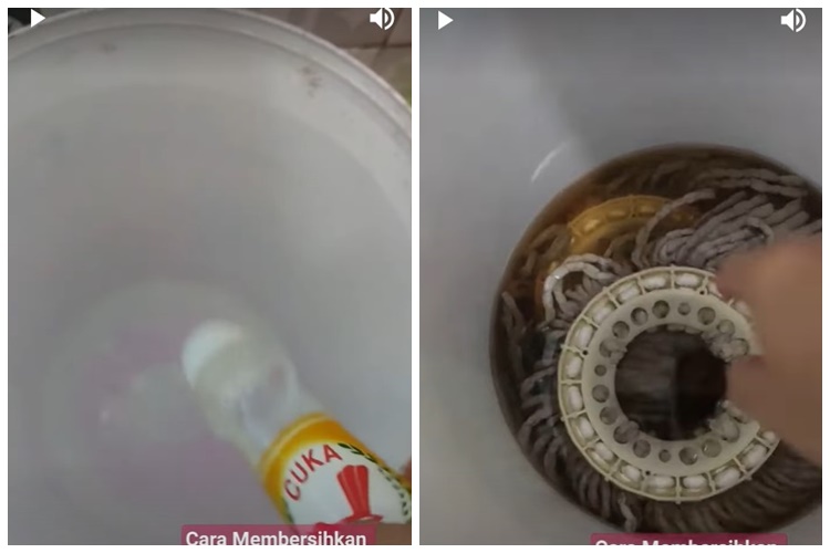 Tak perlu direndam semalaman, ini trik cuci kain pel dekil pakai campuran 3 bahan dapur