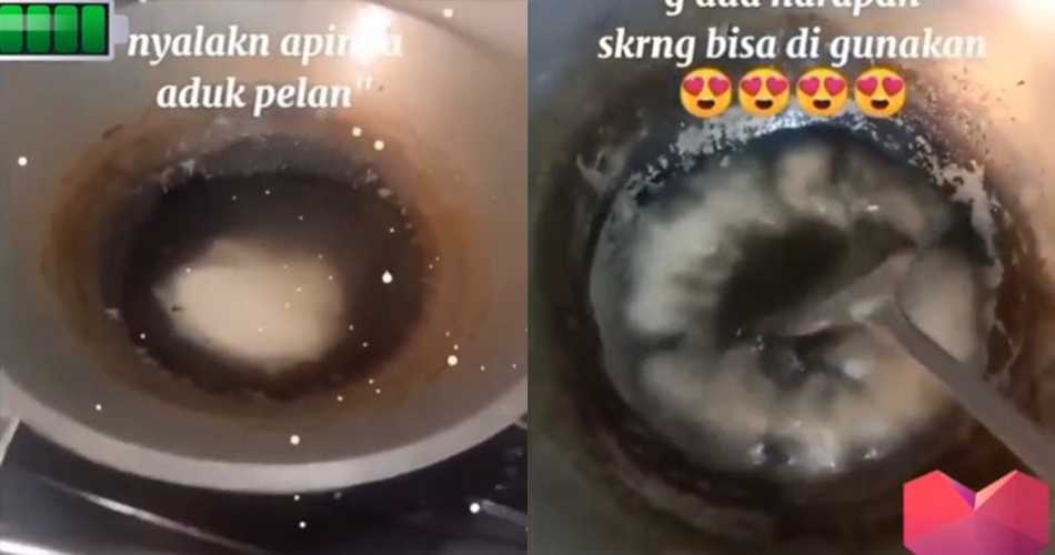 Tanpa ditaburi baking soda, ini cara hilangkan noda gosong di dasar wajan cukup tambah 1 bumbu dapur