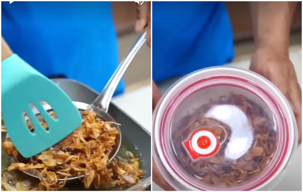 Tak perlu direndam air garam, ini trik bikin bawang goreng agar renyahnya awet sampai sebulan