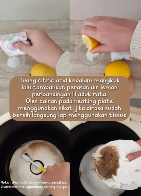 Tanpa digosok pasta gigi, ini cara hilangkan noda gosong di dasar rice cooker pakai 1 bahan makanan