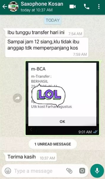 Chat lucu ketika anak kos ditagih uang sewa Berbagai sumber Chat lucu ketika anak kos ditagih uang sewa Berbagai sumber