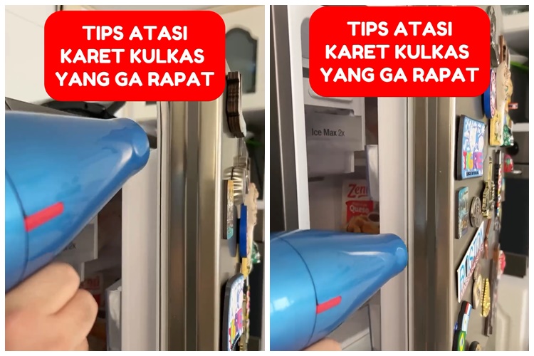 Bukan diusap air panas, cara warganet atasi karet pintu kulkas longgar kembali rapat ini pakai 1 alat