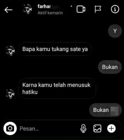 Chat lucu niatnya pengen ngegombal Berbagai sumber