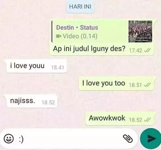 Chat lucu niatnya pengen ngegombal Berbagai sumber