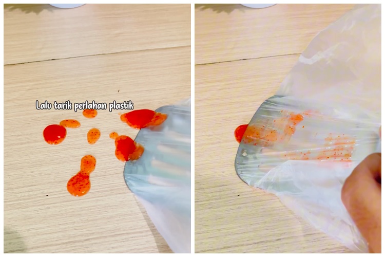 Bukan diusap lap, ini cara cerdik bersihkan tumpahan saus agar bersih dan kesat pakai satu alat simpel