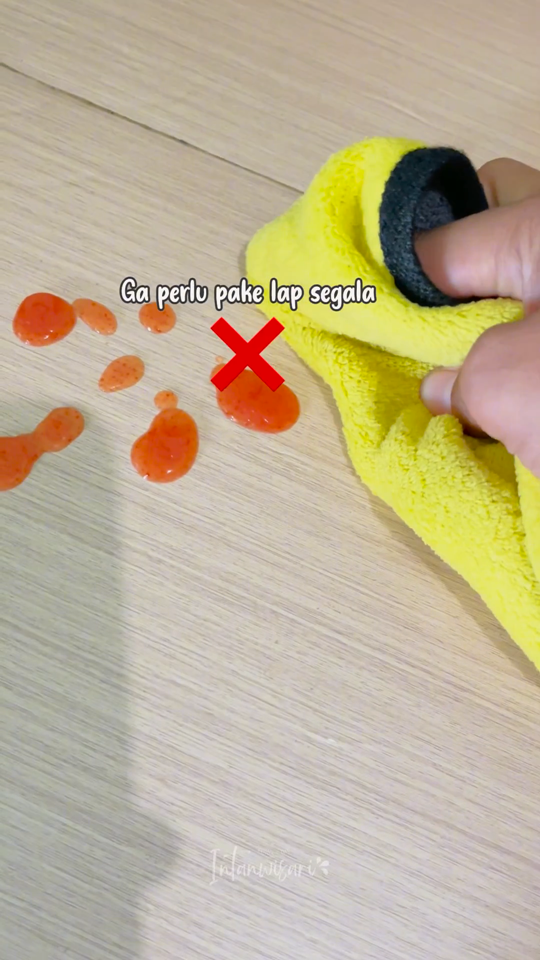 Bukan diusap lap, ini cara cerdik bersihkan tumpahan saus agar bersih dan kesat pakai satu alat simpel