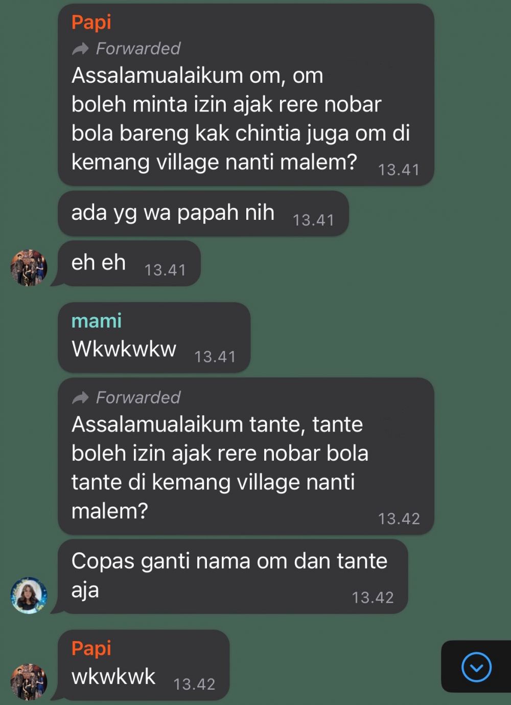 chat grup keluarga kocak berbagai sumber