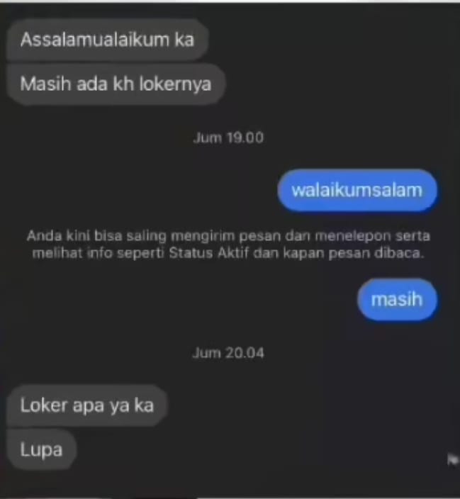 chat ngelamar kerja kocak berbagai sumber
