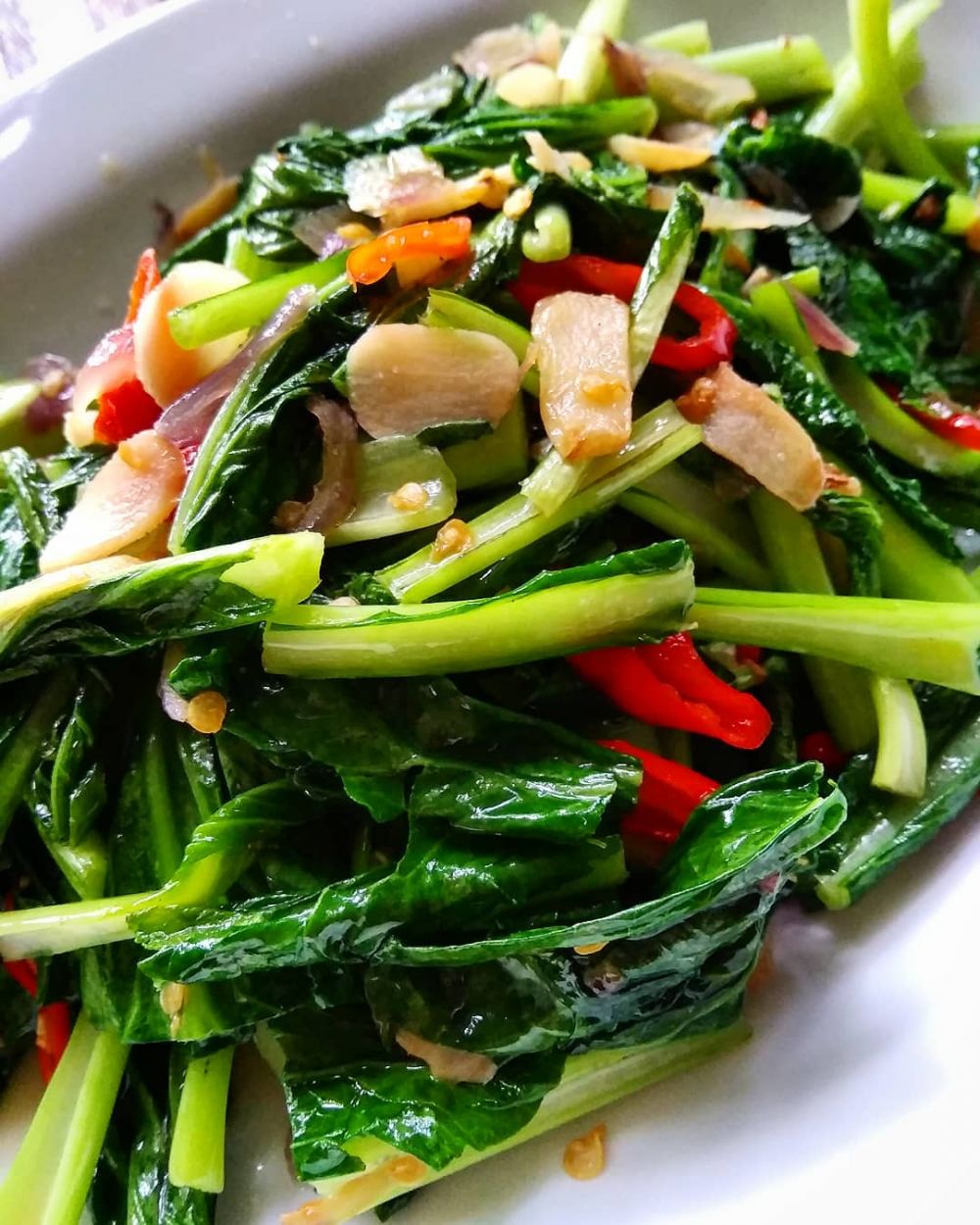 13 Resep sawi hijau untuk buka puasa, enak, sehat, segar, dan sederhana