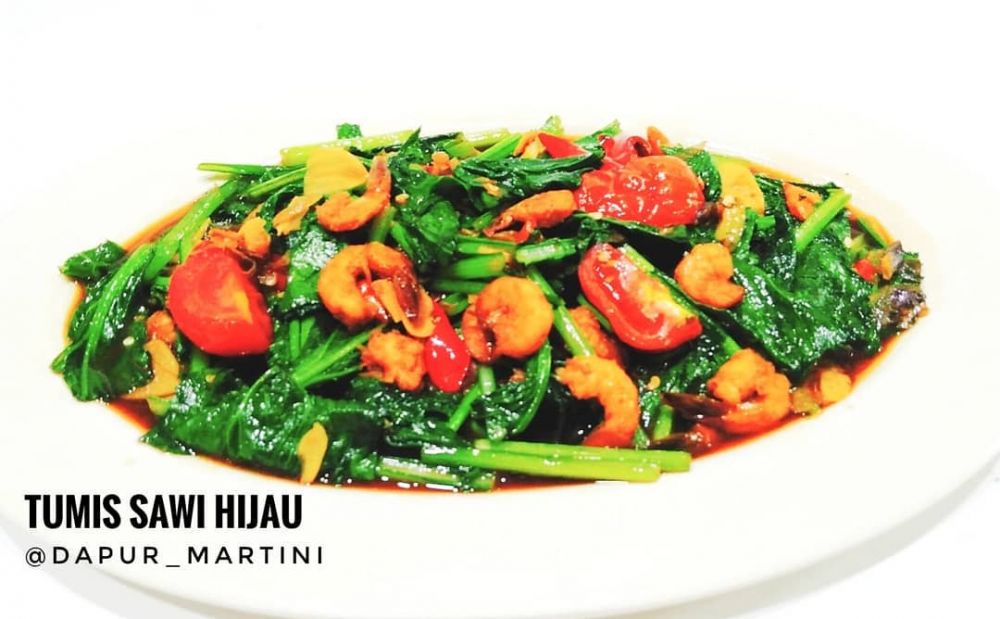 13 Resep sawi hijau untuk buka puasa, enak, sehat, segar, dan sederhana