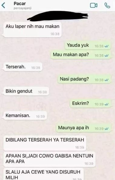 Chat lucu pacar senang ini cuma awalan doang Berbagai sumber