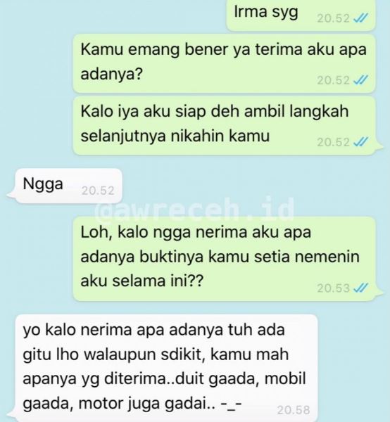 Chat lucu definisi orang terlalu bucin Berbagai sumber