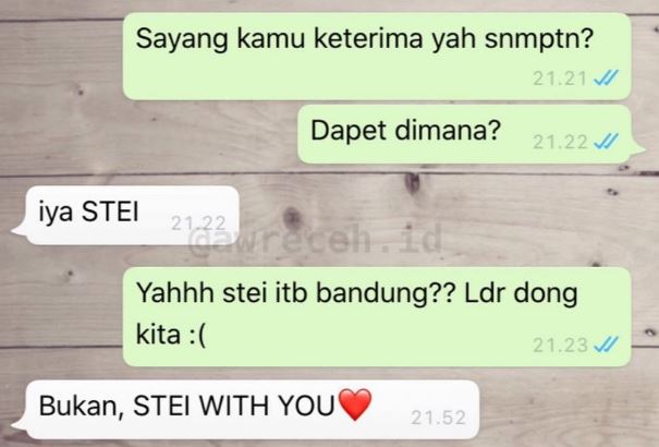 Chat lucu definisi orang terlalu bucin Berbagai sumber