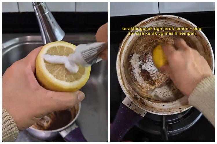 Bukan digosok sitrun, ini cara ampuh enyahkan noda gosong di panci agar kinclong pakai 3 bahan dapur