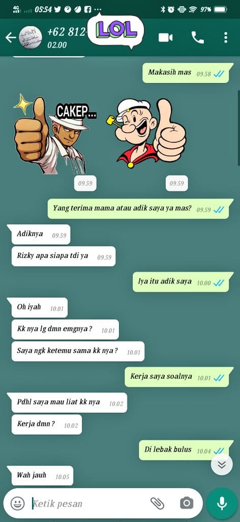 chat lucu antara kurir dan pelanggan berbagai sumber