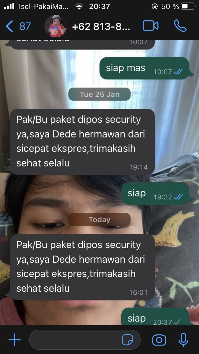 chat lucu antara kurir dan pelanggan berbagai sumber