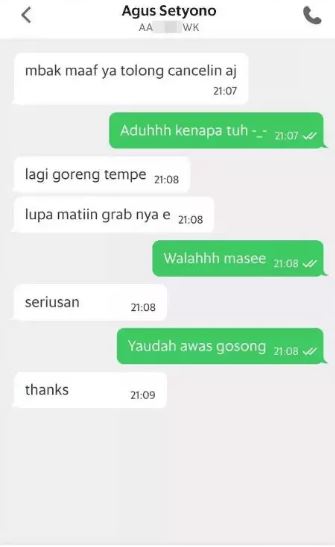 Chat lucu driver ojek online saat antar pesanan Berbagai sumber