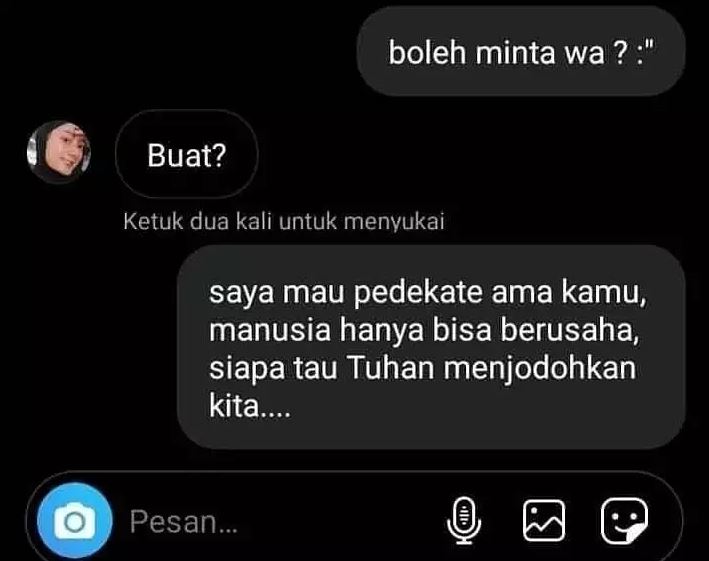 Chat absurd dua orang yang baru PDKT Berbagai sumber
