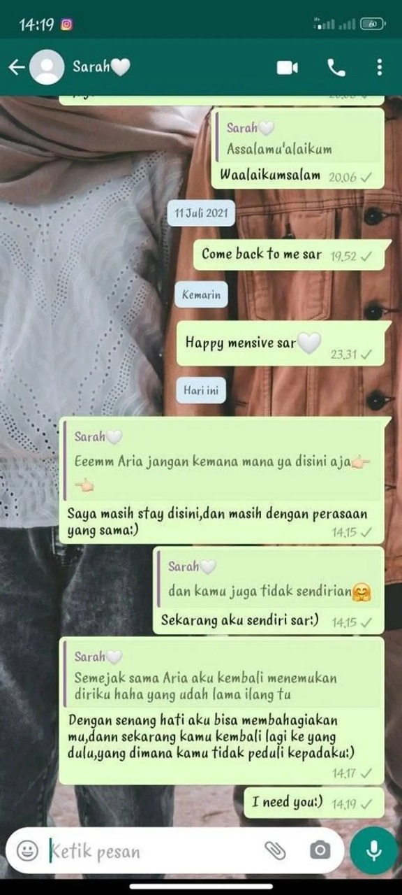 Chat lucu orang bucin sama gebetan © X