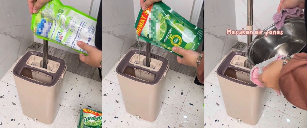 Tanpa diberi garam, ini trik mengepel lantai agar kesat sampai seminggu cukup tambah 1 bahan dapur