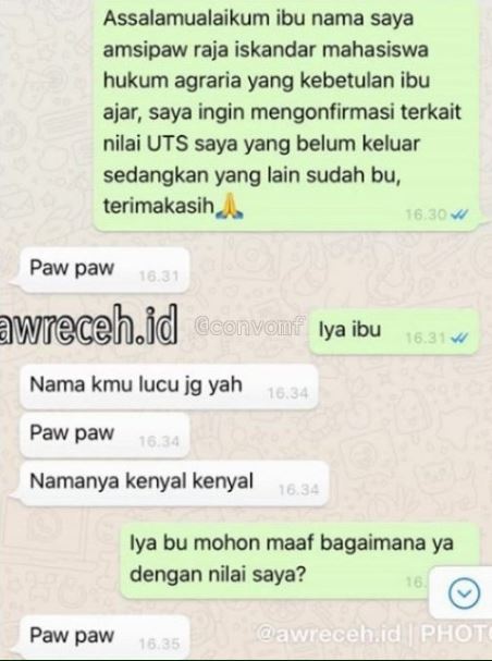 Chat lucu dosen ke mahasiswanya absurd Berbagai sumber