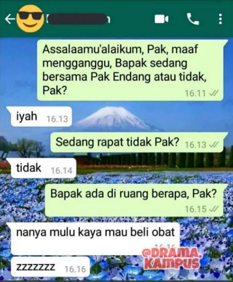 Chat lucu dosen ke mahasiswanya absurd Berbagai sumber