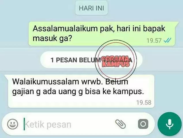 Chat lucu dosen ke mahasiswanya absurd Berbagai sumber