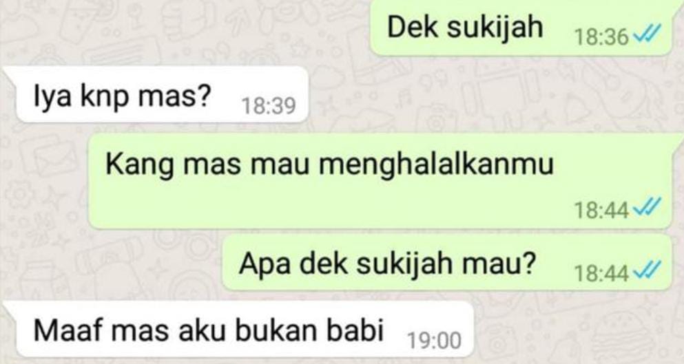 Chat lucu ditolak secara halus dari berbagai sumber Chat lucu ditolak secara halus dari berbagai sumber
