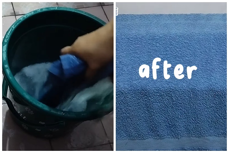 Tanpa diberi sitrun, ini trik mencuci handuk dekil jadi kinclong pakai tambahan 2 bahan dapur