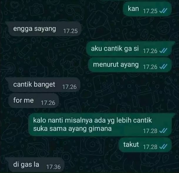 Chat lucu insecure sama dengan pasangan Berbagai sumber Chat lucu insecure sama dengan pasangan Berbagai sumber
