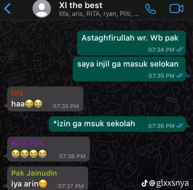 Chat lucu minta izin tidak masuk sekolah dari berbagai sumber Chat lucu minta izin tidak masuk sekolah dari berbagai sumber