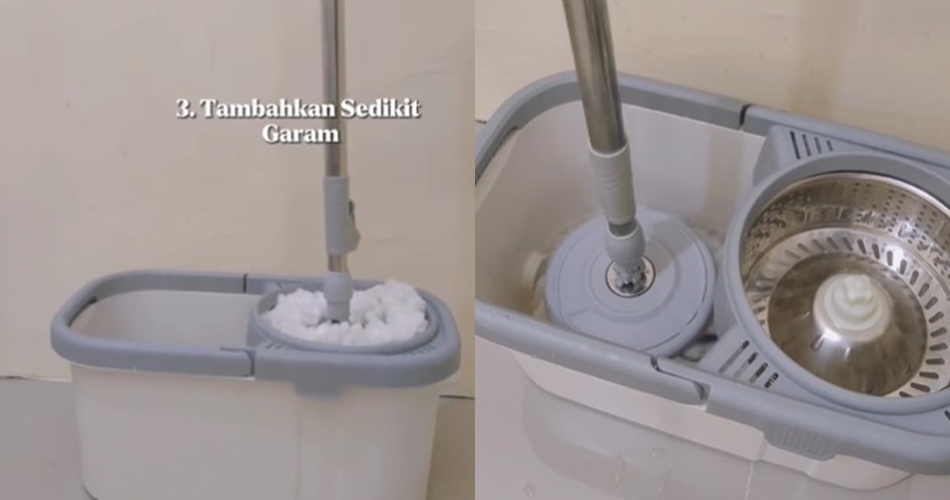Tak perlu ditambah cuka, wanita ini punya trik mengepel lantai agar kesat 3 hari pakai 2 bahan dapur