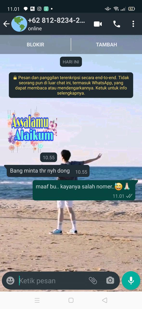 Chat lucu minta THR saat Lebaran © X Chat lucu minta THR saat Lebaran © X