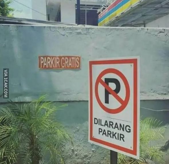 Potret kocak imbauan parkir Berbagai sumber