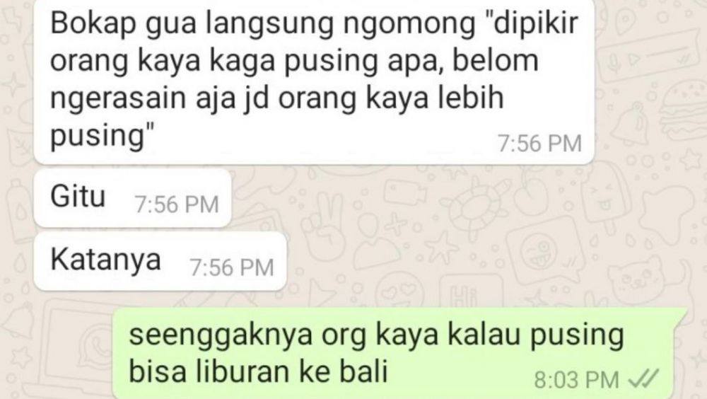 Chat lucu pas curhat sama temen ini responsnya absurd abis Berbagai sumber
