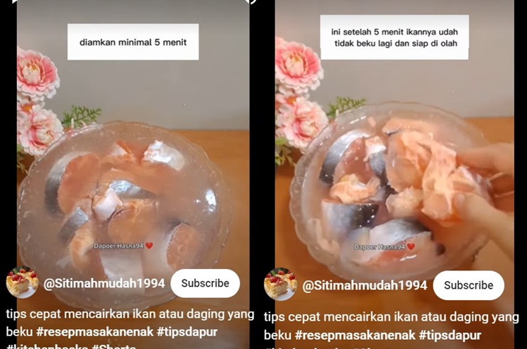 Cuma butuh 5 menit, ini cara cepat mencairkan ikan beku dari freezer cuma pakai 2 bahan dapur
