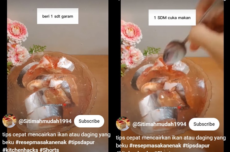 Cuma butuh 5 menit, ini cara cepat mencairkan ikan beku dari freezer cuma pakai 2 bahan dapur