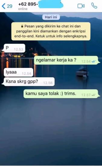 Chat lucu orang melamar kerja nyeleneh Berbagai sumber