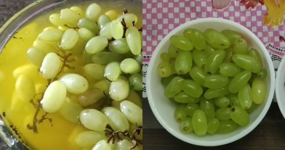 Bukan dibaluri tepung, ini cara bersihkan anggur dari lapisan lilin dan pestisida pakai 2 bahan dapur