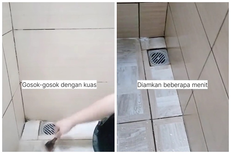 Tak perlu disikat, cara wanita bersihkan kerak keramik kamar mandi ini cuma tambah 1 bahan dapur
