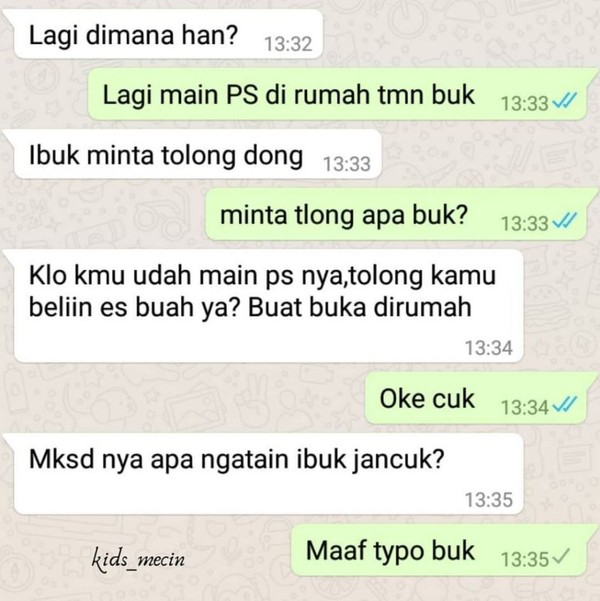 Chat lucu typo orang tua sama anak dari berbagai sumber
